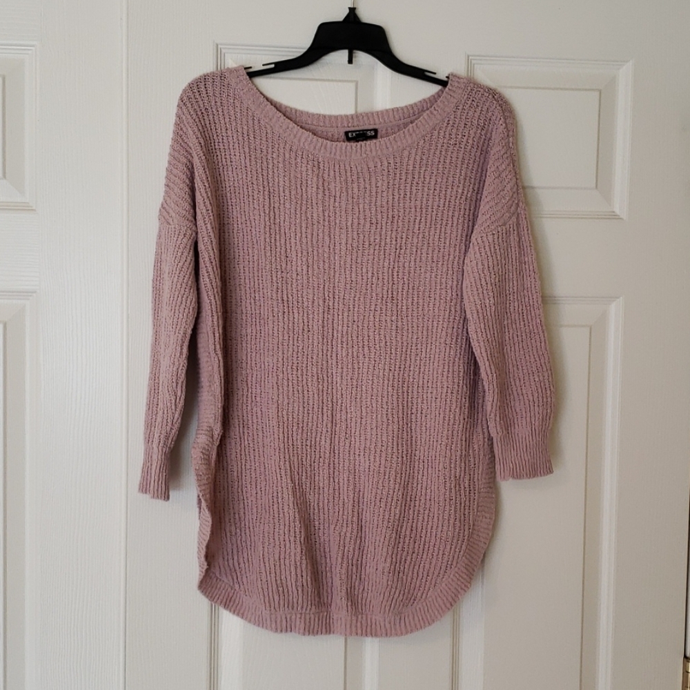 Express 3/4-Sleeve Scoop-Neck Knit Sweater